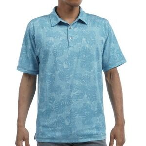 Linksoul Delray Men's Polo Golf Shirt in Marine Blue Size XL